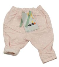 Nové - svetloružové bodkovaná é podšité manšestráky Ergee