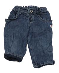 Tmavomodré podšité rifle se srdíčkem a volánky a mašličkami