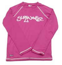 Tmavorůžové UV triko s nápisem 