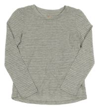 Světlešedo-černé pruhované melírované triko Tu