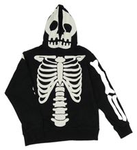 Čierna mikina s kostmi a kapucňou H&M