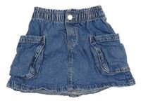 Modrá cargo rifľová sukňa H&M