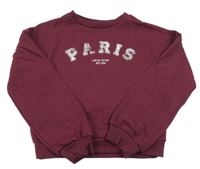 Tmavovínová oversize mikina s nápismi V BY VERY