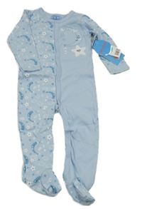 Nové - světlemodrý overal s měsíci a obláčky a hvězdičkami sweet&soft