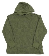 Khaki mikina so zvieratkami a kapucňou bpc