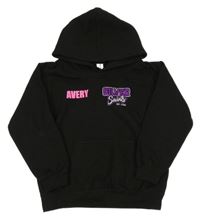 Čierna mikina s nápismi a vreckom a kapucňou AWDis