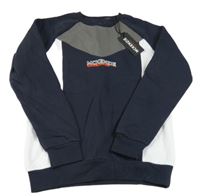 Nové - tmavomodro/šedo-biela mikina s logom MCKENZIE