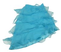 Modrá vrstvená saténovo/organzová asymetrická sukňa Pink&Brown