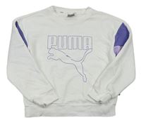 Bielo-fialová oversize mikina s logom Puma