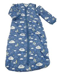 Tmavomodrý zateplený spací pytel s mraky a králíky - Peter Rabbit Jojo Maman Bébé