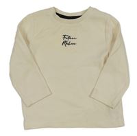 Smetanové žebrované triko s nápisem F&F