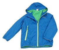 Modrá šusťáková jarní funkční bunda s kapucí Crane