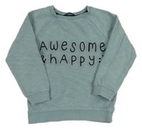 Zelenošedá mikina s 3D nápisom George