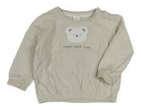 Svetlosivá oversize mikina s medvěďom Next