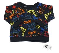 Nové - Černá skvrnitá mikina s dinosaury Dunnes