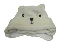 Smetanová chlupatá čepice - medvěd