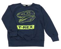 Tmavomodrá mikina s lebkou dinosaura Y.F.K.
