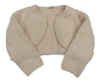 Pudrové chlpaté svetrové bolerko Tu