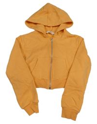Oranžová prepínaci crop mikina s kapucňou H&M