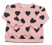 Ružová mikina so srdiečkami Shein