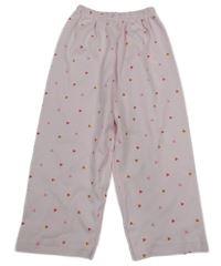 Svetloružové ľahké tepláky s trojúhelníky