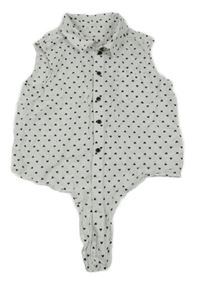 Bílá puntíkatá crop halenka H&M