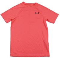 Neonově růžové sportovní funkční tričko s logem Under Armour
