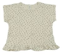 Smetanové puntíkaté tričko H&M