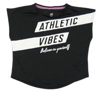 Čierne športové tričko s nápisom H&M