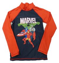 Tmavomodro-červené UV triko s Marvel hrdiny Marvel
