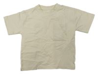 Béžové oversize tričko s kapsou Zara
