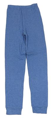 Modré rebrované spodné nohavice