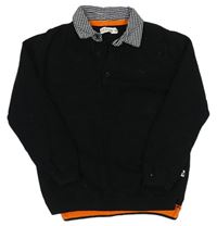 Černý lehký svetr s košilovým límečkem M&Co.