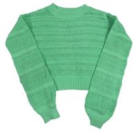 Zelený perforovaný crop sveter M&S