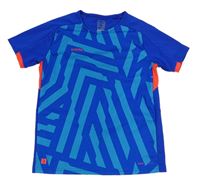 Modré vzorované funkčné športové tričko s logom kipsta