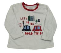 Biela fleecová mikina s autami Primark