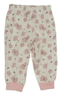Bílé pyžamové kalhoty s veverkami 