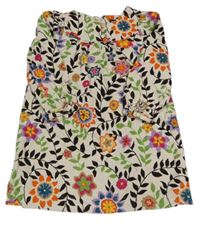 Smetanovo-farebné kvetované menšestrové šaty GAP