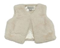 Béžová kožušinová podšitá vesta Primark