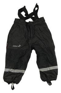 Čierne nepromokavé zateplené nohavice s trakami