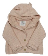 Světlerůžový propínací svetr s kapucí F&F