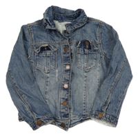 Tmavomodrá rifľová bunda s vreckami Next