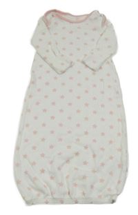 Bílý bavlněný spací pytel s ružovými hviezdičkami Matalan