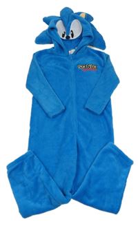 Modrá chlupatá kombinéza s kapucí - Sonic H&M