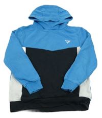 Modro-čierno-biela mikina s kapucňou George