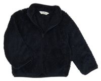 Tmavomodrá chlpatá prepínaci mikina H&M
