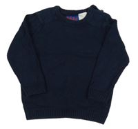 Tmavomodrý vzorovaný ľahký sveter F&F