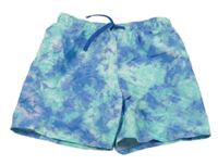 Zeleno-modré flekaté plážové kraťasy H&M