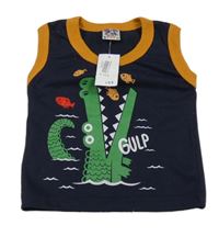 Nové - tmavomodré tielko s krokodílom