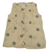 Bielo-žltá pruhovaná ľahká bodkovaná á blúzka